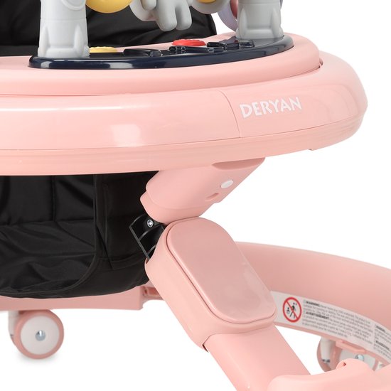 Deryan Mover Loopstoel - Inclusief duwstang - Roze — afbeelding 4