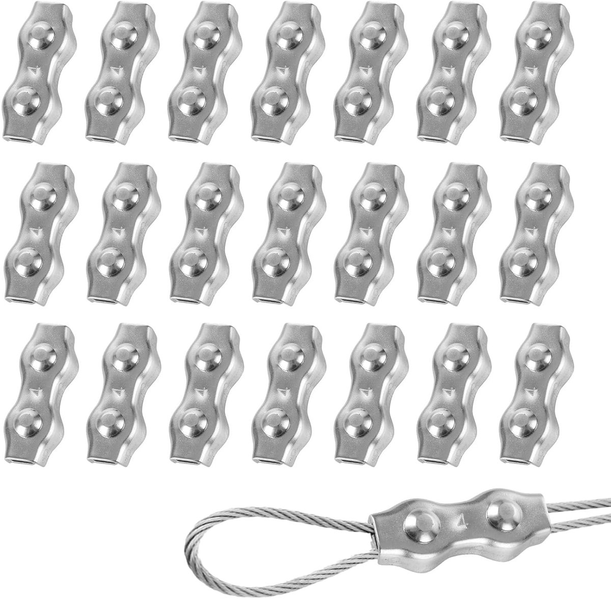 Ibenzoa® Duurzame Metalen Klemmen Set - Voor Kabels en Waslijnen - 20 Stuks