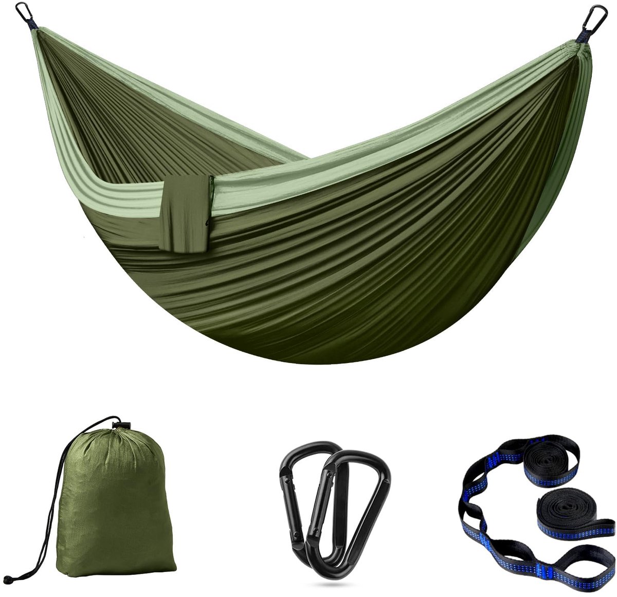 Ibenzoa® Ultralichte Dubbele Hangmat voor Outdoor Avonturen en Relaxmomenten, 2 Personen, 300 x 200 cm, Parachute Nylon