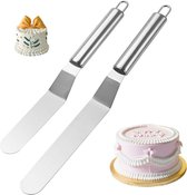 2-delige taartspatelset van roestvrij staal - voor het snijden en serveren van taarten en gebak