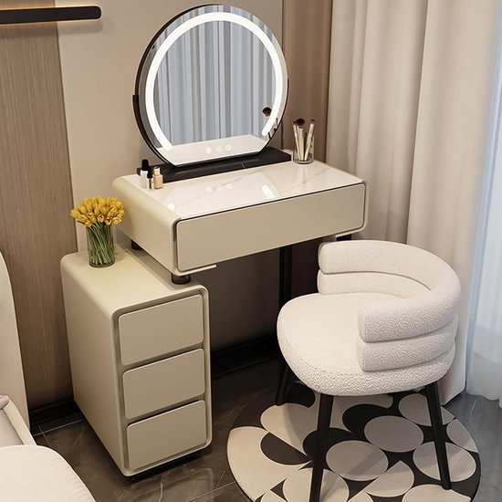 Semiocthome Kleine make-up kaptafel met spiegel, plattelandsstijl