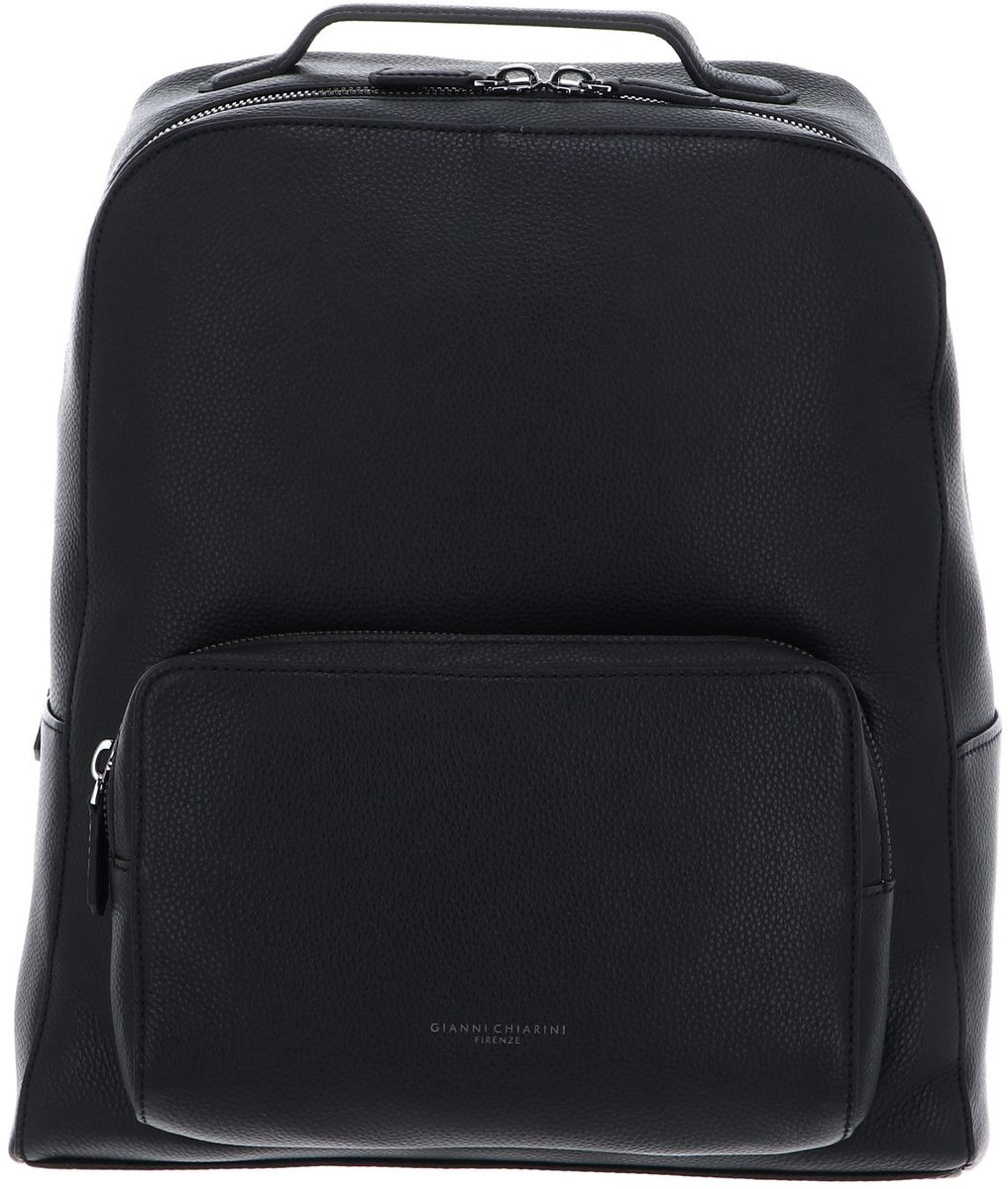 GIANNI CHIARINI Leren Rugzak met laptopvak Florence Backpack Nero Zwart