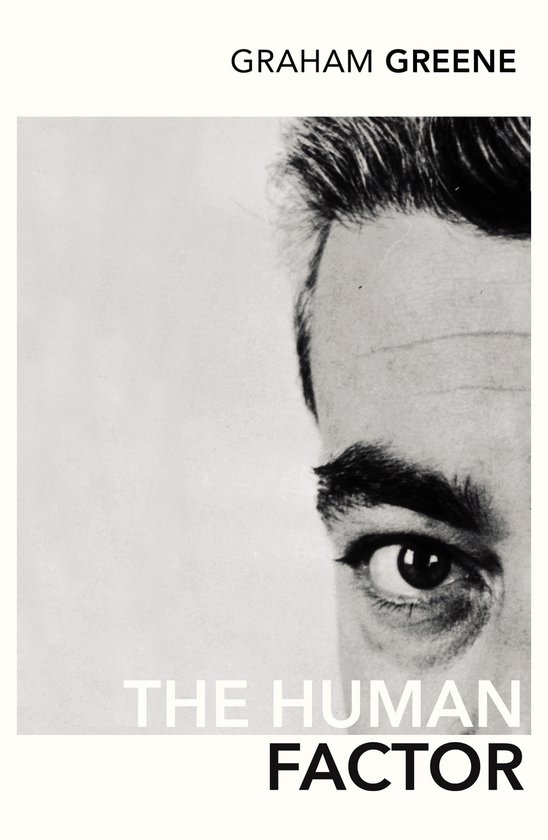 Graham Greene, "The Human Factor", close-up van een oog en wenkbrauw.