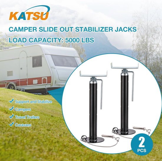 OULEME RV stabilisator Jacks met extra schroefmoeren en kussen rubberen matten 4 stuks