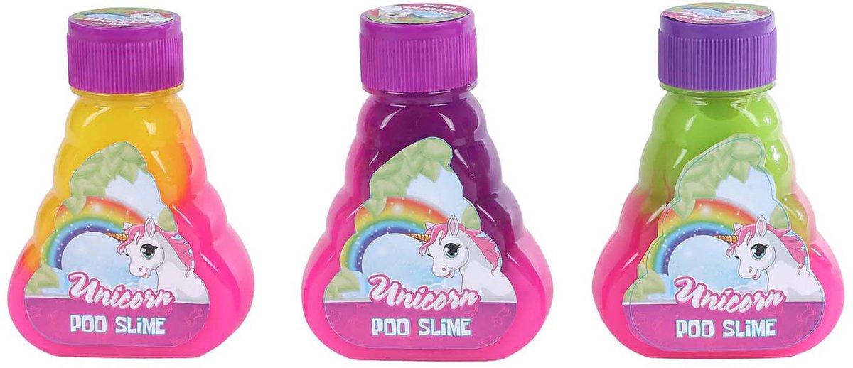 Unicorn Regenboog Poo Slijm, 10,5cm