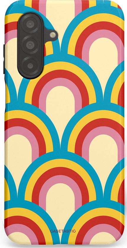 Étui Casetastic pour Samsung A26 - Élégant étui de protection Duo couche - Arc-en-ciel rétro