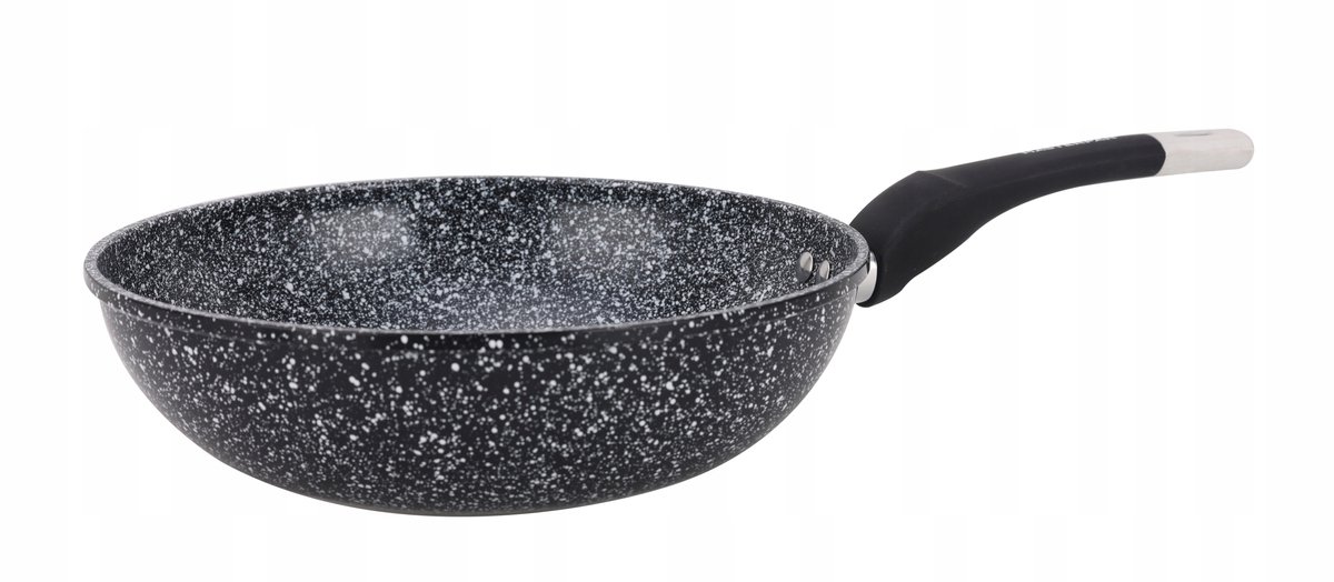 Granit Wok Serie - Hoge Granieten Wokpan - 28cm - 3L - Anti-aanbaklaag - Inductie en Gas