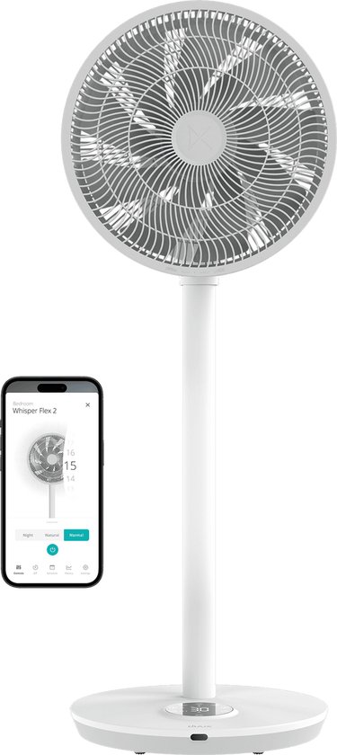 Duux Whisper Flex 2 - Smart Statiefventilator - Staande Ventilator Geruisloos - Wit
