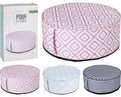 Poef-opblaasbaar-zomer-tuin-diameter 55 cm-25 cm hoog