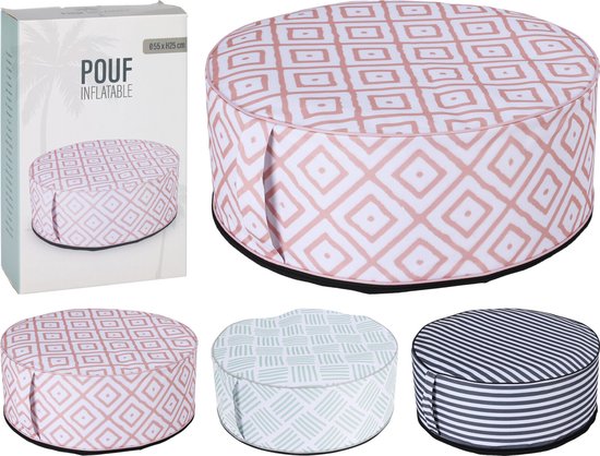 Relaxdays aufblasbarer Hocker, Outdoor Pouf für Garten, Balkon, Camping