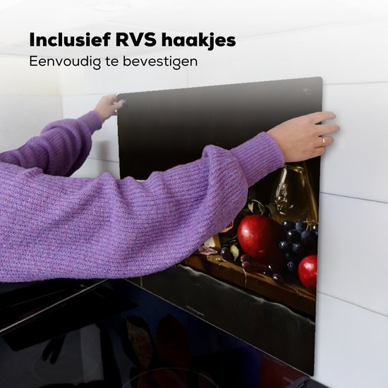 KitchenYeah® Protection plaque induction 78x78 cm - Nature morte - Vintage - Buvette - Protege plaque de cuisson - Couvre plaque induction - Protecteur d'induction - Cuisine