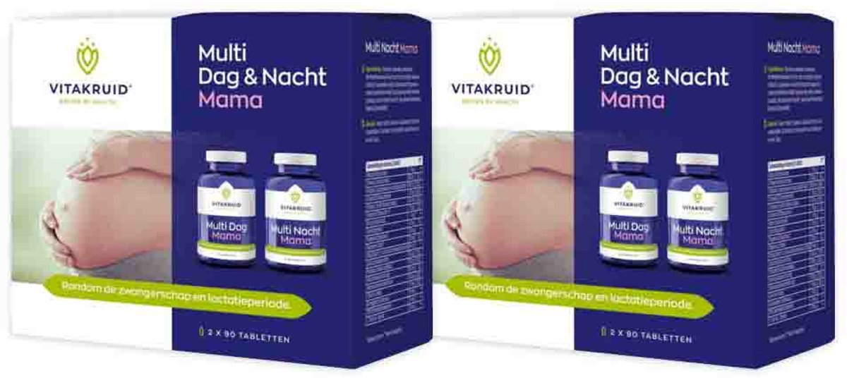 Goedkoopste 2x Vitakruid Zwangerschap/Mama Multi Dag Nacht 180 tabletten