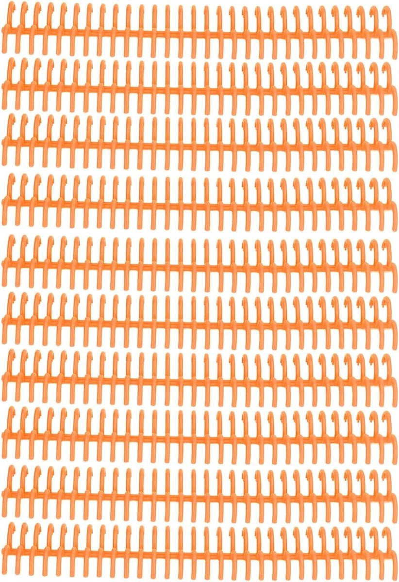 10 stuks 22mm kam bindende stekels - 30 gaten, zwart plastic, losse blad bindende kammen - 180 vel capaciteit - voor notebook, dagboek, plakboek (sinaasappel)