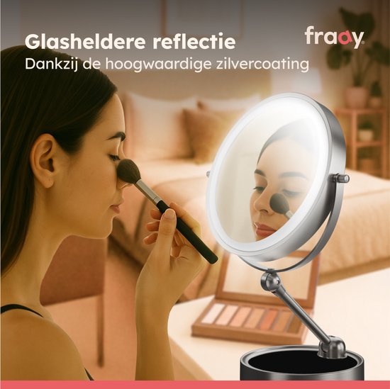 Ffowcye Lusterko 20cm Stojące Srebrne 1X/10X Zoom Ze Światłem 360 ° - Opinie i c