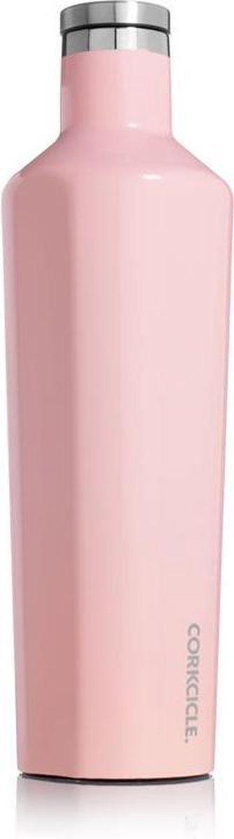Corkcicle Grote Canteen - 750ml 25oz Gloss Rose Quartz Roestvrijstaal Waterfles en Thermosfles - 3wandig - 25uur koud en 12uur warm - BPA vrij - grote opening voor ijsklontjes