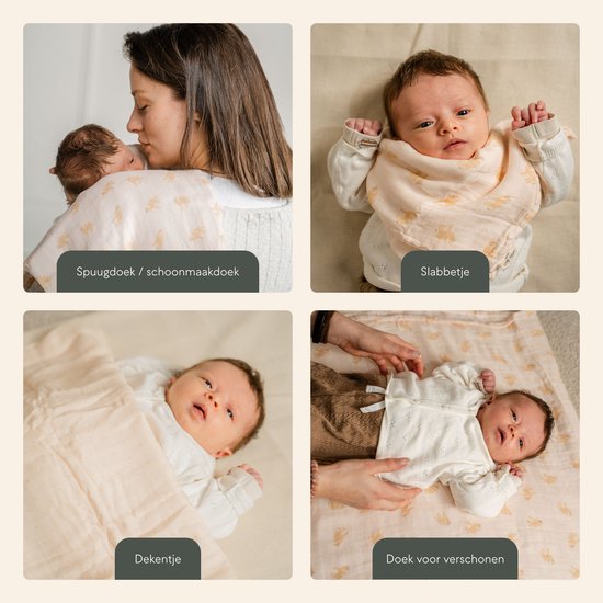 Love Nest Hydrofiele Doeken Desert– 60x60 cm - Set van 6 - Tetradoeken Baby - Ultra Zacht & Absorberend - Voor Jongens en Meisjes - Kraamcadeau van Love Nest — afbeelding 4