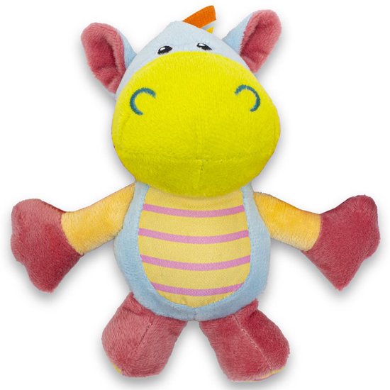 Baby Mix - Knuffeldoek - Pluche multicolor rammelaar met clips - speelgoed - educatief - kinderwagen - motoriek - vormen van Merkloos — afbeelding 3