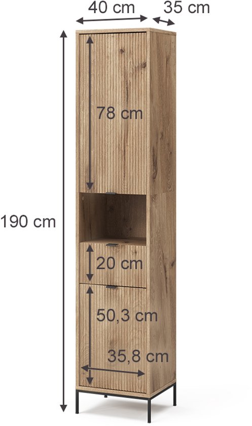 Vicco BADSCHRANK Ilias Weiß 30 x 95 cm jetzt nur online