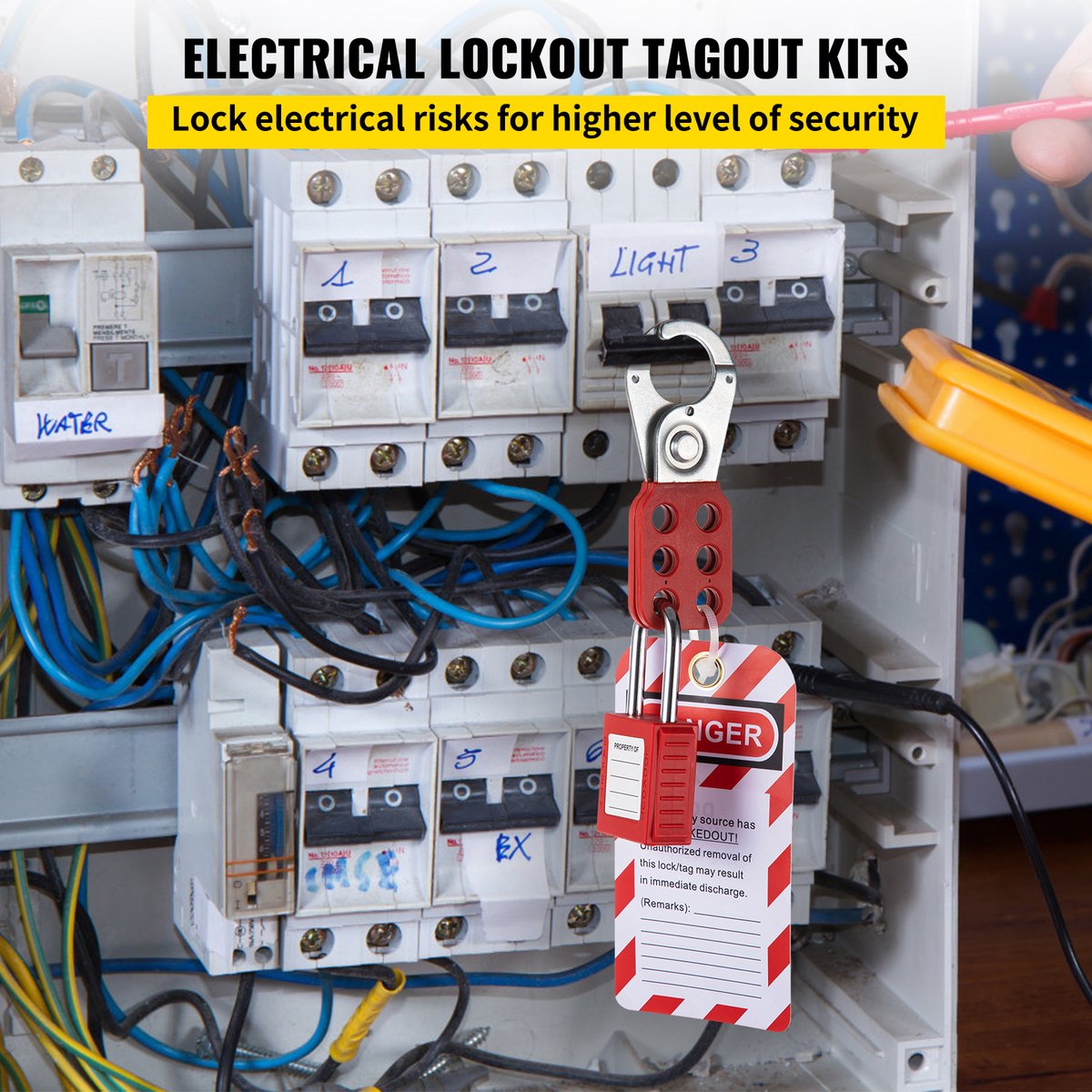 Lockout tagout kit,58-delige , LOTO gereedschap voor elektrische veiligheid, hangsloten, hasps, tags, kabelbinders, veiligheid voor industrie en machines — cadeau in Cadeau-ideeën - foto 7