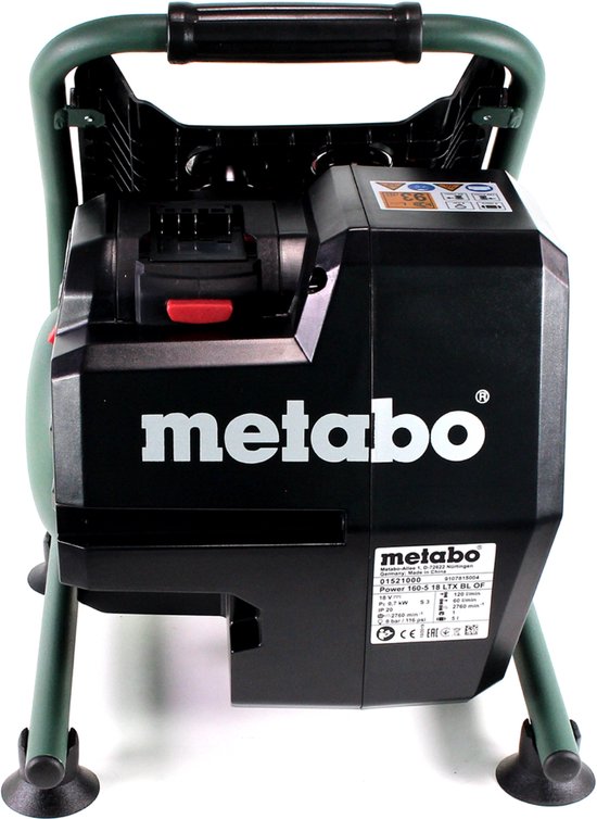 Metabo Power 160-5 18 LTX BL OF Snoerloze compressor 18 V 8,0 bar Brushless + 1x LiHD accupack 8,0 Ah - zonder lader — afbeelding 3