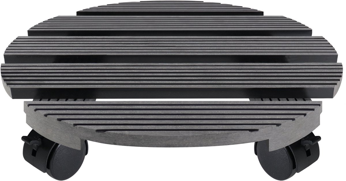 NAIZY Plant Roller Board 2x Ronde WPC Plant Roller Buiten Bloempot Onderzetter met 4 Wielen - Draagvermogen tot 100 kg, Grijs