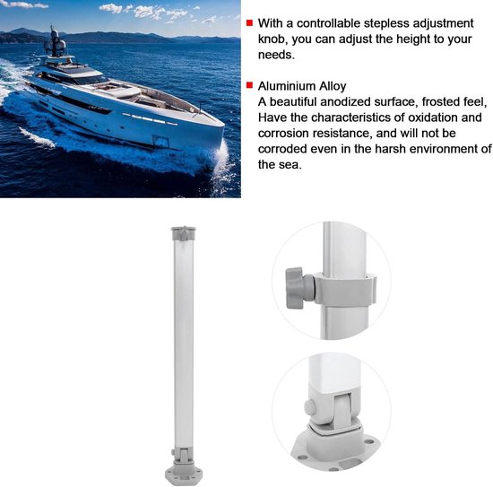 RVS Tafelpoot | Een vaste rvs boottafel poot