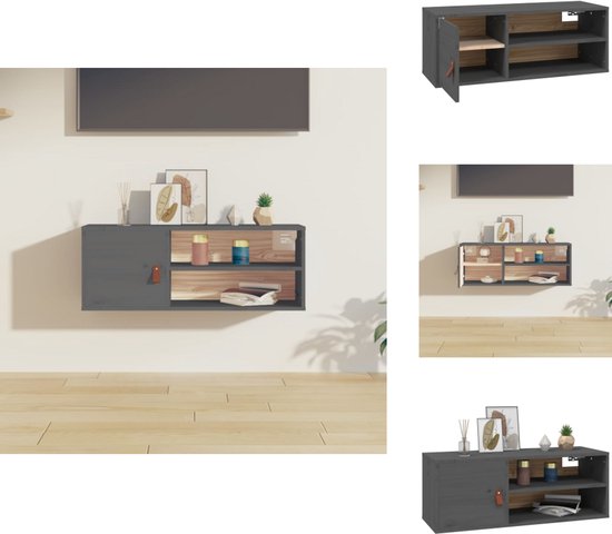 Tv Cabinet VidaXL Wandkast 30x30x100 Cm - Massief Grenen Hangkast Voor Je Muur, Ideaal Als Tv-meubel Of Opbergkast Wandkast Massief Grenen
