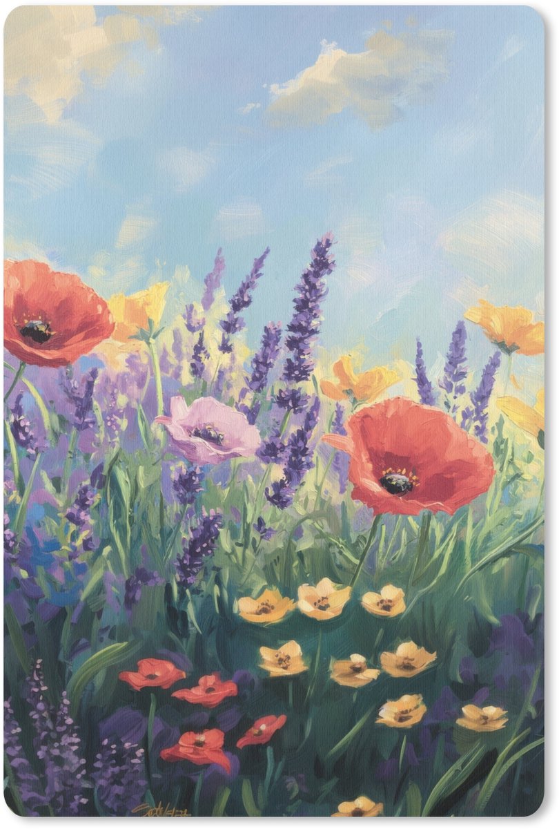 Muismat 18x27 cm - Mousepad Weide - Bloemen - Kleurrijk - Muismatten