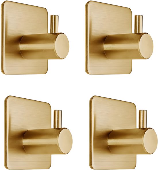 Lot de 4 Patère Torchons Cuisine Porte Serviette Adhésif Salle de Bain, Porte Torchons Autocollante Attache Torchon Mural en Acier Inoxydable Crochet Serviette