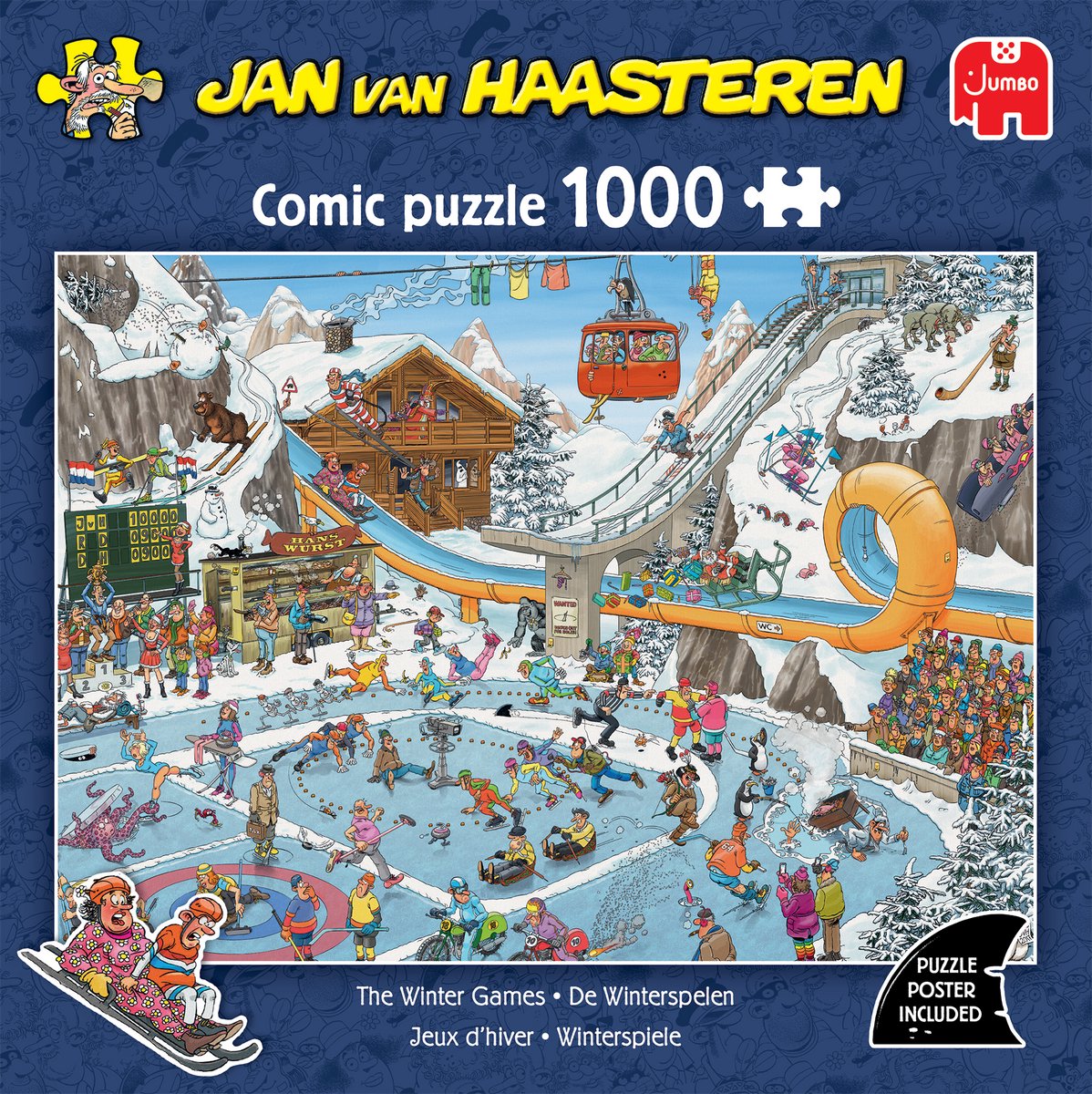 Jan van Haasteren - De Winterspelen - 1000 stukjes puzzel - Legpuzzel — afbeelding 4
