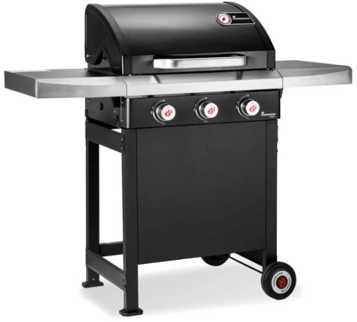 Bol.com GasBBQ Landmann Trexon PTS 3.1 Zwart - 4 branders - Inclusief gasslang - Gas bbq barbecue aanbieding