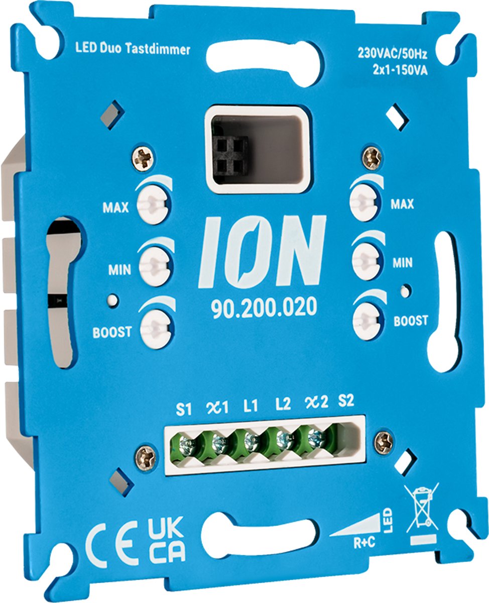 ION industries LED Duo tastdimmer 2x 150 Watt inbouw (90.200.020)