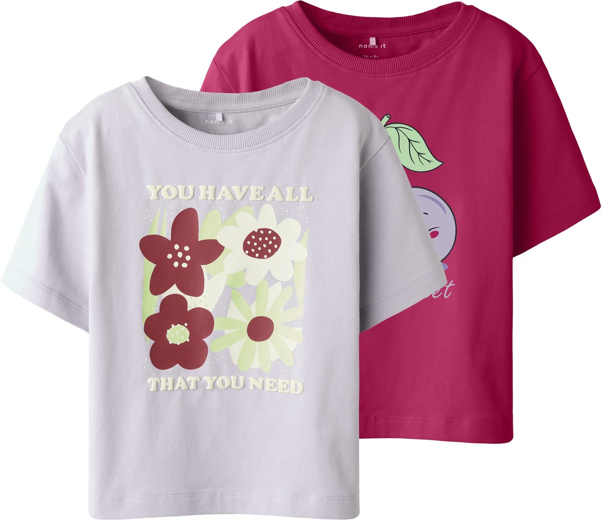 NAME IT - NMFHENISA 2P SS NREG TOP BOX PB - Meisjes T-shirts - Love Potion