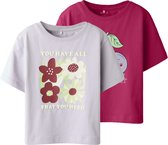 NAME IT - NMFHENISA 2P SS NREG TOP BOX PB - Meisjes T-shirts - Love Potion