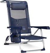 Bol.com Outtec® Strandstoel Campingstoel - tot 120 kg - met Hoofdsteun - Visstoel Vouwstoel Tuinstoel Lichtgewicht Ligstoel voor... aanbieding