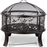 Bol.com Vuurkorf met vonkenbeschermer - Tuinbarbecue - Vuurschaal - Terrashaard - Rookbarbecue - Voor Buiten BBQ - Voor tuin ter... aanbieding