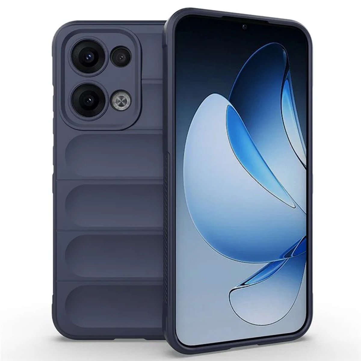 MobyDefend Hoesje - Geschikt voor Oppo Reno13 - TPU Gripcase - Blauw