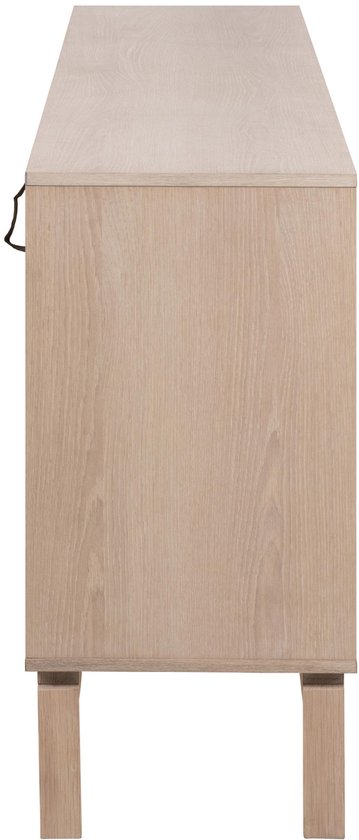 Buffet Linley 180x40x80cm avec quatre portes - placage de chêne blanc - Actona - Armoires de salon - Blanc - Placage|MDF - Armoires de salon