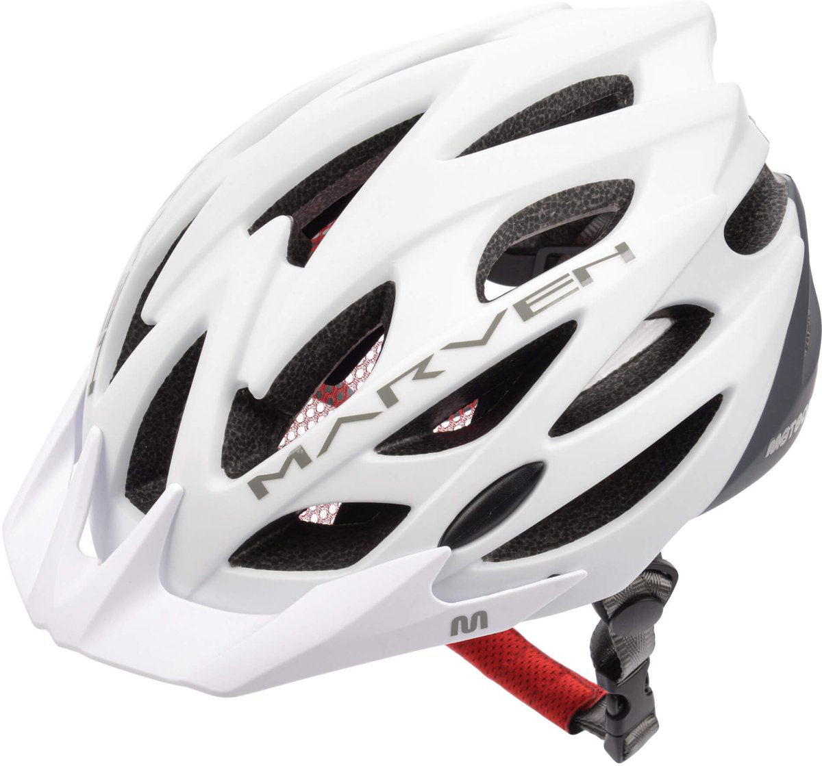 Meteor - Fietshelm - Marven M 55-58 cm wit/grijs