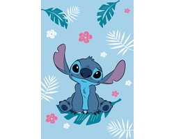foto van Stitch fleece plaid 100 x 150 cm blauw