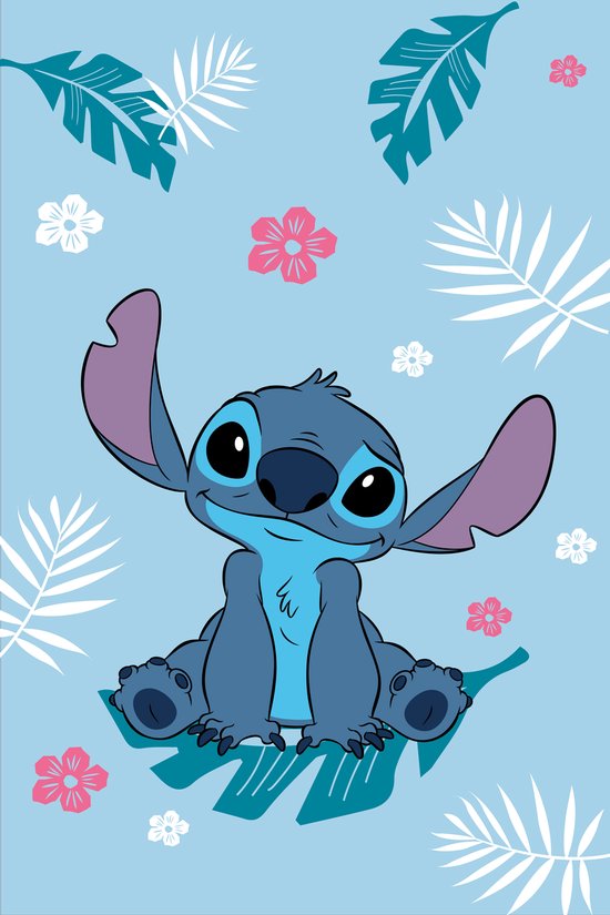 Stitch fleece plaid 100 x 150 cm blauw