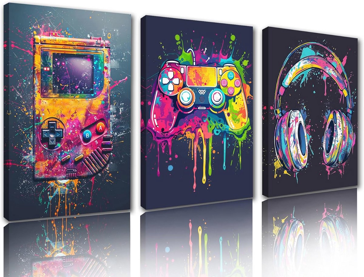 Moderne Gaming Muurkunst Graffiti Met Muziek en Fotografie