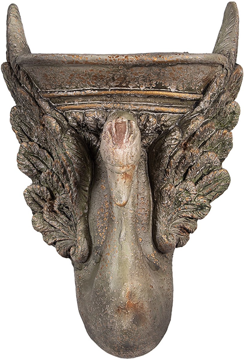 Keramiek Bloempot voor Binnen – Bruin Zwaan – Rustieke Pot – 30x15x43 cm – Zwaanmotief