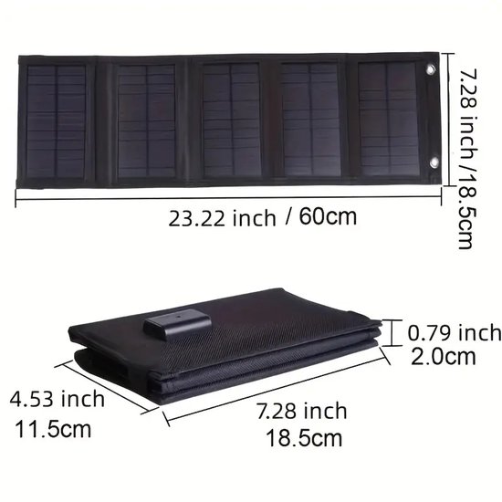 Opvouwbaar Zonnepaneel 35W - USB Oplader voor Camping, Noodpakket, Reizen - Compatibel met telefoons en laptops van Keerrui — afbeelding 5
