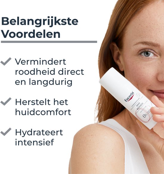 Eucerin AntiREDNESS Kalmerende Dagcreme voor Vrouwen - Corrigerende Crème - Rosacea Crème - Roodheid Gezichtscreme - 50 ml