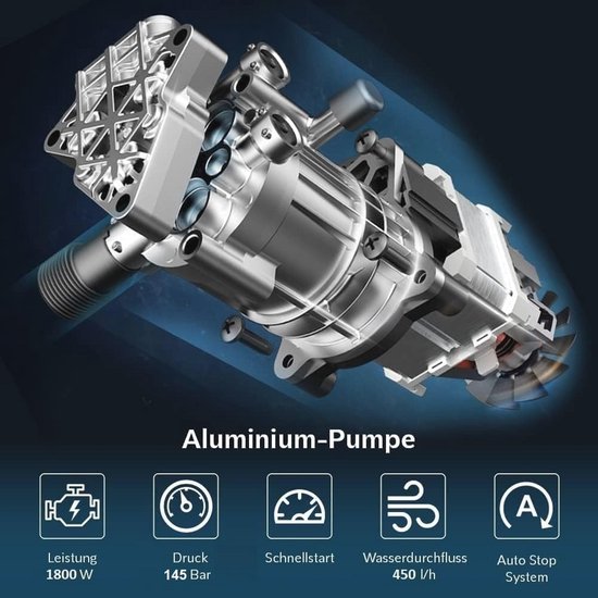Hogedrukreiniger 1800 W met Aluminium Pomp en Accessoireset - Ideaal voor Terrassen, Tuinen en Auto's — afbeelding 4