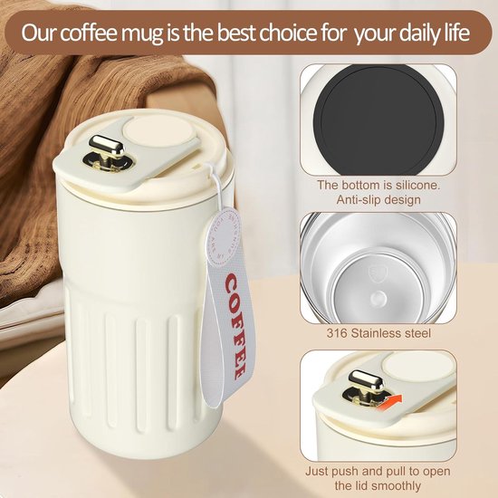 350ml/500ml roestvrijstalen thermosfles draagbare vacuümfles geïsoleerde waterfles BPA-vrije voedselthermos reiskoffiemok kopen vanaf een prijs van 12