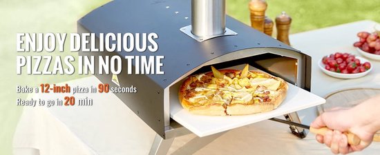 Pizza Oven - Buitenoven - Houtgestookt - Pelletgestookt - Draagbare RVS Pizzaoven - Met Thermische Isolatie - Voor Buiten - Camping - Terras - Tuin - 12 Inch Pizza - Max 540°C - Snel Verhit - Met Opvouwbare Poten en Draagtas van Merkloos — afbeelding 4