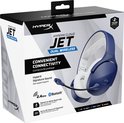 Doos van de HyperX Cloud Jet Dual Wireless gaming headset, blauw met witte oorkussens.