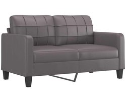 vidaXL - Tweezitsbank - 140 - cm - kunstleer - grijs vidaXL - Tweezitsbank - 140 - cm - kunstleer - grijs